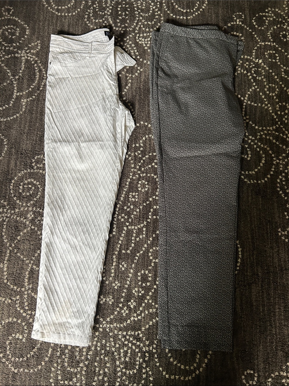 Soho Apparel White Textured Women's Pants and Mario Serani pants.
